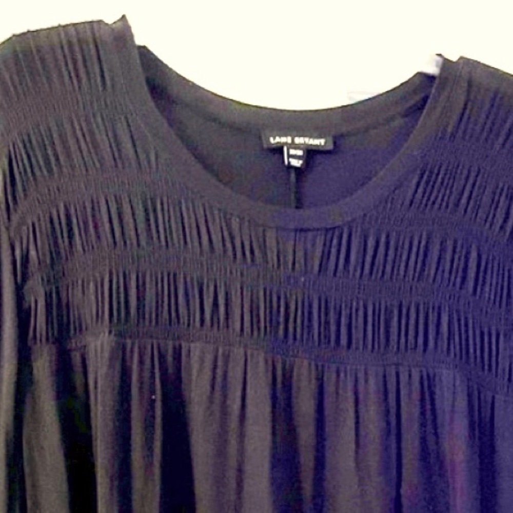 NWOT LANE BRYANT Women’s Long Sleeve Smocked Top - Size 22/24 - Black